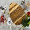 Affinity Decor Organic Acacia Wooden Cutting Board and Serving Platter for Cheese Snacks Vegetables Fruit & Salad (Gifted Egg 13"L x 9.3"W) view 4