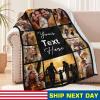 Yofair Ships Next Day, Custom Blanket with Picture Personalized Gifts for Mom Dad Customized Photo Blanket Family Christmas Birthday Gifts for Adult Husband Wife 40" W x 50" L view 2