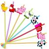 24pcs Reusable Farm Animals Party Favor Plastic Straws Kids Drink Cocktail Straws Chicken Sheep Horse Cow Pig Farm Birthday Party Supplies With 2 Cleaning Brushes 6 Colors view 1