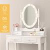 Alohappy Girls Makeup Vanity Set, Dressing Table Desk with Lighted Mirror and Stool, Makeup Table with 4 Drawers for Bedroom, Bathroom (Vanity with Lighted Mirror) view 3