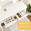 Alohappy Girls Makeup Vanity Set, Dressing Table Desk with Lighted Mirror and Stool, Makeup Table with 4 Drawers for Bedroom, Bathroom (Vanity with Lighted Mirror) view 4