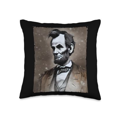 4th of July Abraham Lincoln Retro Vintage USA Throw Pillow