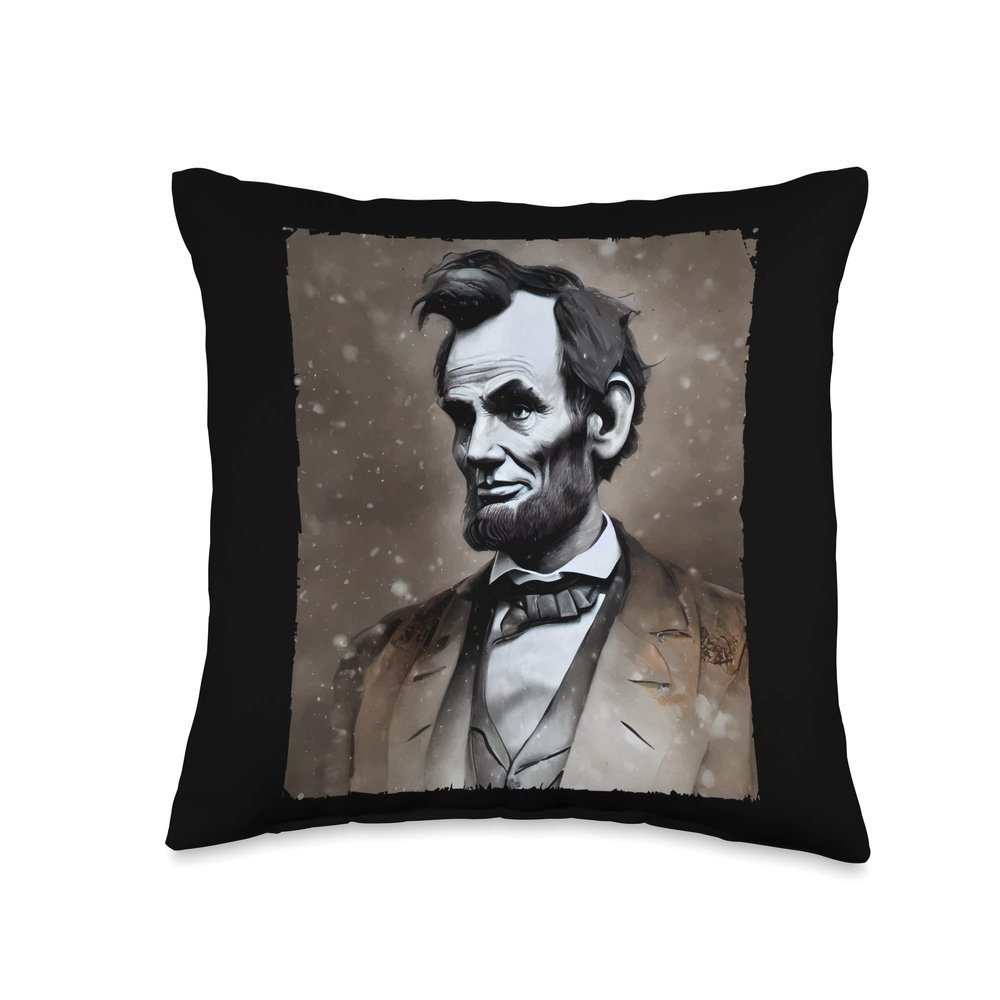 4th of July Abraham Lincoln Retro Vintage USA Throw Pillow