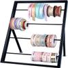 AVEEWA Ribbon Holder Organizer Display Stand Black Ribbons Roll Storage Stand Wire Spool Rack Thread Holder Sewing Tool 4 Rods, Used to Key Holder, Small Items Hanging, Metal view 1