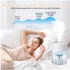 Humidifiers for Bedroom Large Room, 2L Cool Mist Top Fill Oil Diffuser for Baby Nursery and Plants Quiet Rapid Ultrasonic Humidification for Home Whole House view 3
