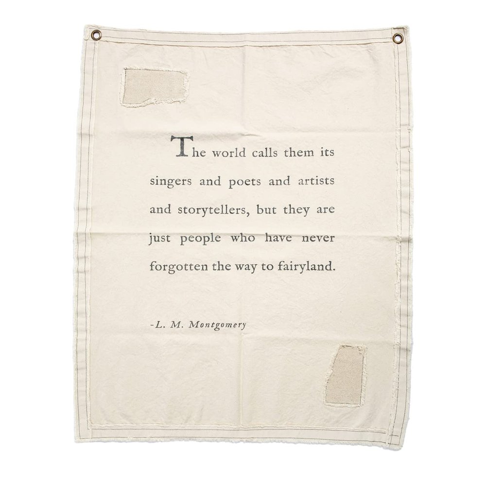 Sugarboo L.M. Montgomery Handmade Canvas Wall Hanging - 31.50 x 40 Inches - for Bedroom, Kitchen, and Living Space Dcor