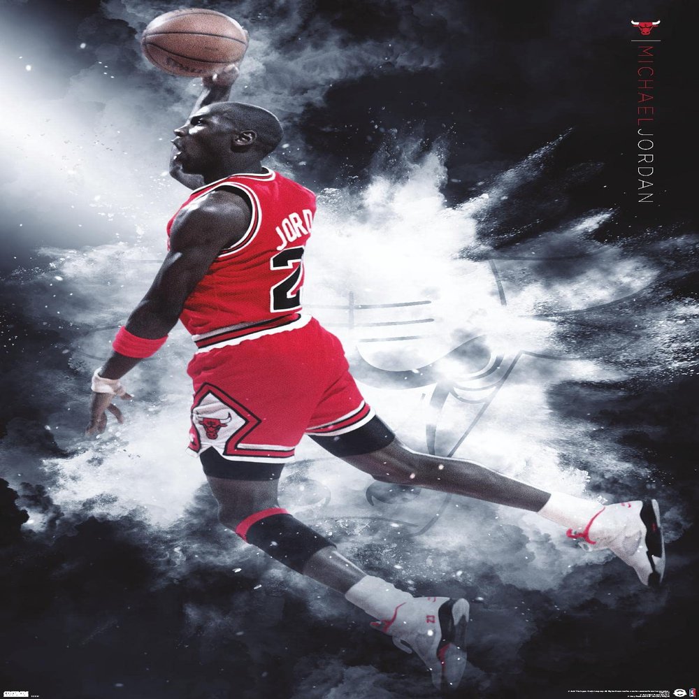 Michael Jordan - Burst Wall Poster, 34L" x 22.4W", Premium Unframed Version