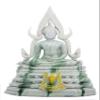 BUDDHO Chinnaraj Buddha Statue 12" H. Thai Buddha Statue for Home Decor Buddha Sculpture Small Gift Office Gift Office Decor Figurines Meditation Decor (White) view 1
