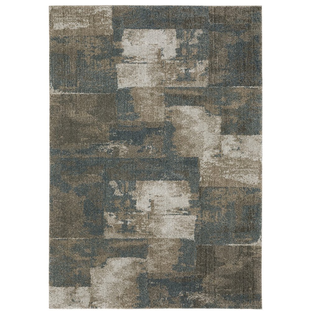 Oriental Weavers Alton Area Rug - 532B9-6'7" x 9'6" - in Teal/Grey - Modern Style, Stain Resistant, Family and Pet Friendly, Dining, Living Room Rug