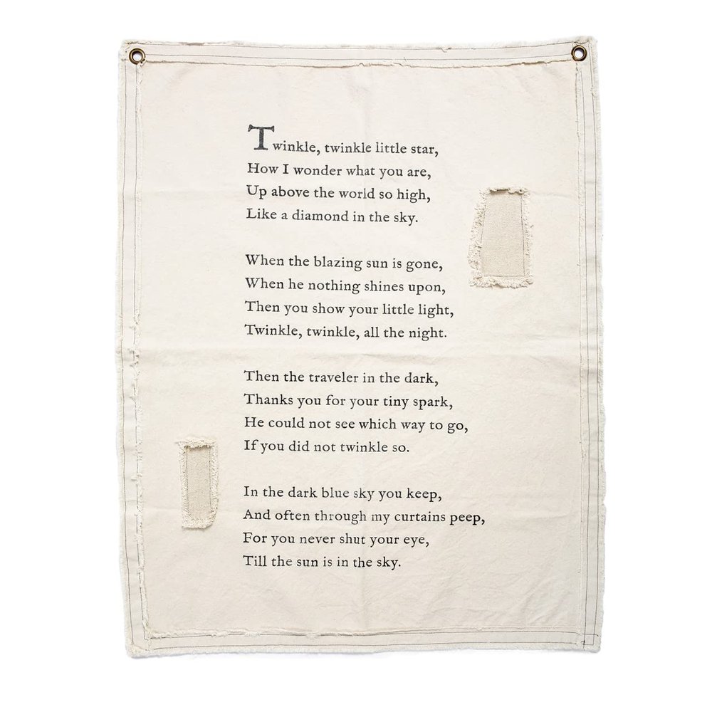Sugarboo Twinkle Little Star Handmade Canvas Wall Hanging - 31.50 x 40 Inches - for Bedroom, Kitchen, and Living Space Dcor