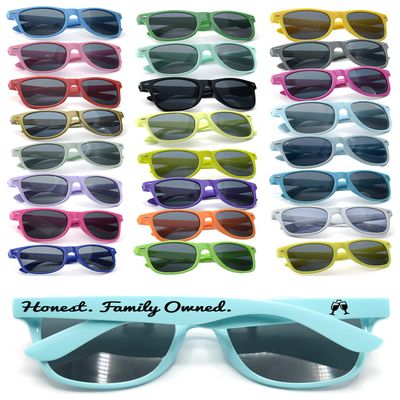 Personalized Party Sunglasses Bulk Wedding Favors Gifts for Guests Custom Birthday Bachelor School Graduation Bridal Groomman Bride Company Personalized Party Sunglasses Gifts(100PC Cyan)