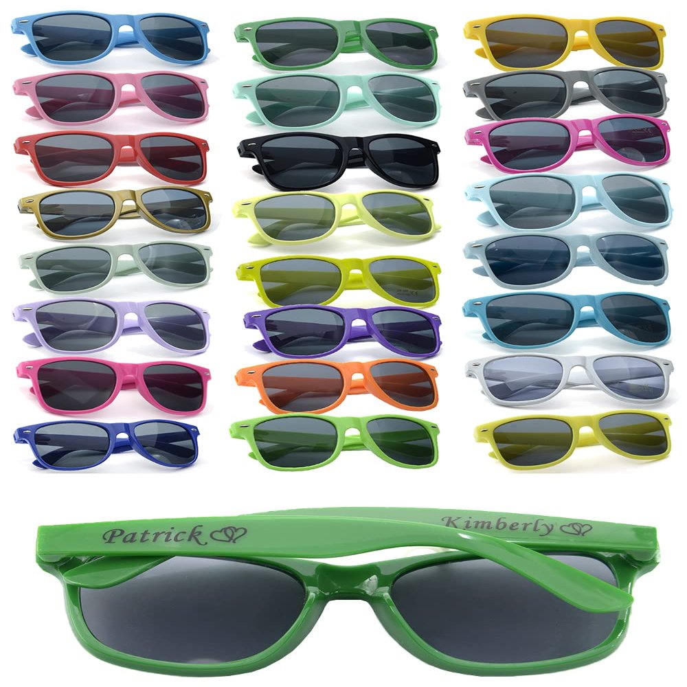 Personalized Party Sunglasses Bulk Wedding Favors Gifts for Guests Custom Birthday Bachelor School Graduation Bridal Groomman Bride Company Personalized Party Sunglasses Gifts(70PC Dark Green)