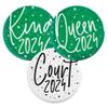 Andersons Complete Prom Royalty Sash & Button Set, Green & White Satin Coronation Accessories for High School Prom King, Queen & Court, 20Piece Set view 2
