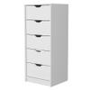 FM FURNITURE Dillon Narrow 5 Drawer Dresser, Tall Chest of Drawers,White view 1
