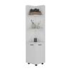 DEPOT E-SHOP Vestal Tall Corner Cabinet with 3-Tier Shelf and 2-Door, White view 4