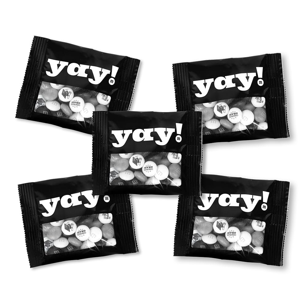 M&MS World Graduation-Themed M&M'S Individual Packs with YAY! Congrats Icons, For Graduation Party Favors, Decorations, Congratulations Decorations, and More (30 Pack)