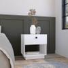 Single Drawer Nightstand 19" H with Open Storage Shelf, White view 1