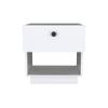 Single Drawer Nightstand 19" H with Open Storage Shelf, White view 2