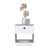 Single Drawer Nightstand 19" H with Open Storage Shelf, White view 3