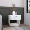 Single Drawer Nightstand 19" H with Open Storage Shelf, White view 4