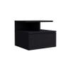 Depot E-Shop Floating Nightstand, Wall Mounted, Single Drawer, 2-Tier Shelf, Black, 12" H x 14.01" W x 13.22" D view 4