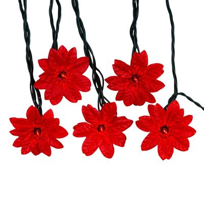 Kurt Adler 20-Light Red Poinsettia Light Set