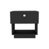 Single Drawer Nightstand 19" H with Open Storage Shelf, Black view 3