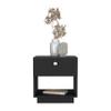 Single Drawer Nightstand 19" H with Open Storage Shelf, Black view 4