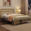Topeakmart Queen Metal Bed Frame with Vintage Headboard and Footboard, 13 Inch Heavy-Duty Bed Frame with Storage,Sturdy Slats, No Box Spring Needed, Antique Gold view 3
