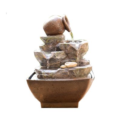SUNESA Tabletop Fountains Tabletop Fountain Waterfall Indoor/Outdoor Desktop Water Fountain with Submersible Electric Pump 8-Inch Desktop Fountain