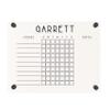 Customized One-Child Horizontal Acrylic Chore Chart (14" W x 11" H, Matte Black Standoffs) view 1