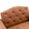 Leather Accent Chair Comfy Ergonomic PU Arm Chairs Upholstered Armchair Modern Leisure Single Sofa Reading Chair with Rose Golden Metal Legs,for Living Room Bedroom Club (Brown PU) view 4