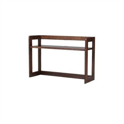 HIHELO Book Case Small Bookshelf Modern Storage Rack 2 Tier Simple Shelf Living Room Office Furniture Desk Organizer, Black Walnut Color Bookshelves