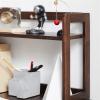 HIHELO Book Case Small Bookshelf Modern Storage Rack 2 Tier Simple Shelf Living Room Office Furniture Desk Organizer, Black Walnut Color Bookshelves view 4