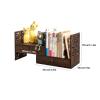 HIHELO Book Case Creative Retro Small Bookshelf Desktop Shelf Adjustable Storage Cabinet Simple Small Bookcase with Drawers, Brown Bookshelves view 3