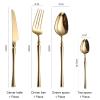 Cutlery Set Bright Gold 18/10 Stainless Steel Dinnerware Knife Spoon Fork Flatware Set 1Set view 2