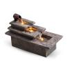 Tabletop Fountains Indoor Tabletop Fountain Decorative Tiered Rock Waterfall Design Quiet and Soothing Water Sound for Home Office Bedroom Desktop Fountain (Size : Large) view 1