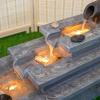 Tabletop Fountains Indoor Tabletop Fountain Decorative Tiered Rock Waterfall Design Quiet and Soothing Water Sound for Home Office Bedroom Desktop Fountain (Size : Large) view 4