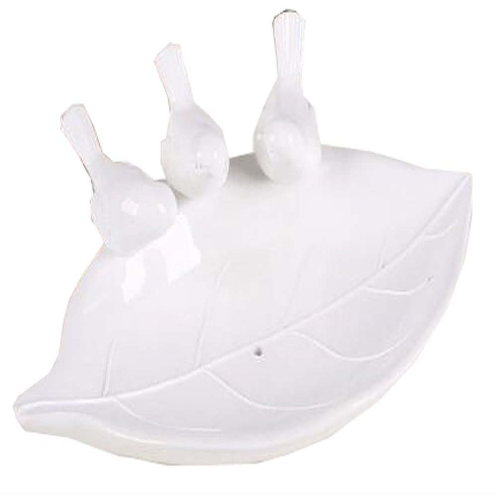 Gentle Meow Singing Brids Soap Dish Tray Ceramic Bar Soap Sponge Holder for Shower Sink Bathroom Kitchen
