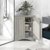 Corner Storage Cabinet with Two Doors for Bathroom, Living Room or Kitchen, Adjustable Shelf, Freestanding Floor Space Saver, Oak view 1