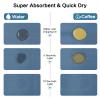 Coffee Mat 16''x24'', Dish Drying Mats for Kitchen Counter Absorbent Hide Stain Coffee Bar Accessories Anti Spill Mats Rubber Backed Fit Under Espresso Machine Dish Rack (Blue) view 3