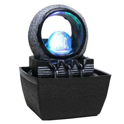 SUNESA Tabletop Fountains Water Fountains Indoor Tabletop Water Fountain with Rolling Ball Waterfall Fountain for Modern Home Decor Office 7 Inch Desktop Fountain (Color : Brass)