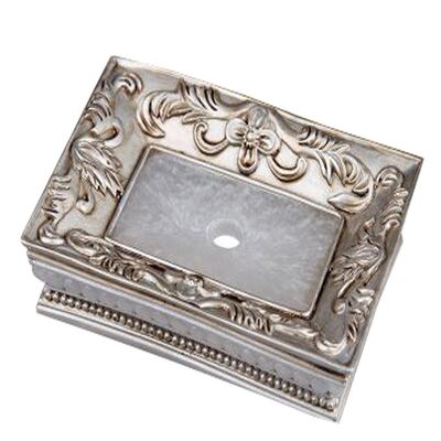 Gentle Meow Luxury Soap Dish Resin Soap Sponge Holder for Shower Sink Bathroom Kitchen, Sliver Grey