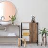 Landia Home Bathroom Storage Cabinet, Industrial Themed with a Steel Frame and Different Tiers of Shelves for Organization view 2