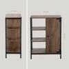 Landia Home Bathroom Storage Cabinet, Industrial Themed with a Steel Frame and Different Tiers of Shelves for Organization view 3