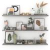 Giftgarden 36 Inch Grey Floating Shelves for Wall Mount, Gray Wood Wall Shelf Ledge for Bathroom Bedroom Living Room Kitchen Storage, Set of 3 Different Sizes view 1