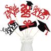 24Pcs 2025 Graduation Centerpieces Sticks Red and Black, Graduation Party Centerpieces for Tables 2025 Red 2025 Graduation Table Centerpieces Decorations view 1