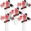 24Pcs 2025 Graduation Centerpieces Sticks Red and Black, Graduation Party Centerpieces for Tables 2025 Red 2025 Graduation Table Centerpieces Decorations view 3