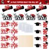 24Pcs 2025 Graduation Centerpieces Sticks Red and Black, Graduation Party Centerpieces for Tables 2025 Red 2025 Graduation Table Centerpieces Decorations view 4