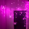 YOLIGHT Butterfly Curtain Lights, Pink Fairy Lights with Remote Timer, 8 Modes Twinkle LED for Girls' Room Dorm Garden Window Party Wedding Christmas Decor (Neon Pink), 13ft view 2